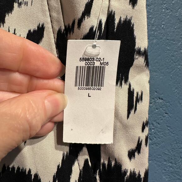 NWT Old Navy Size Large Animal Print Trouser Pants Palazzo Pants Black White - Picture 9 of 10